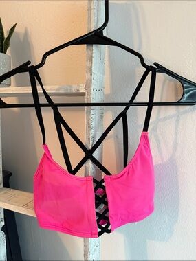 PINK Women's Pink Strappy Swim Top